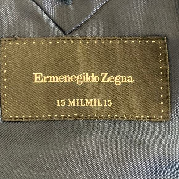 ERMENEGILDO ZEGNA Size 42 Regular Navy Blue Stripe Wool Notch Lapel Suit - Picture 12 of 16